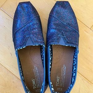 TOMS Alpargata Glitter, Midnight Blue, Size 7.5